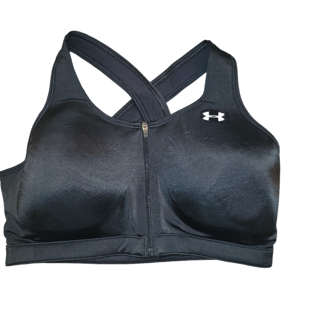 Under Armour Sports Bra NWOT Front Zip Black